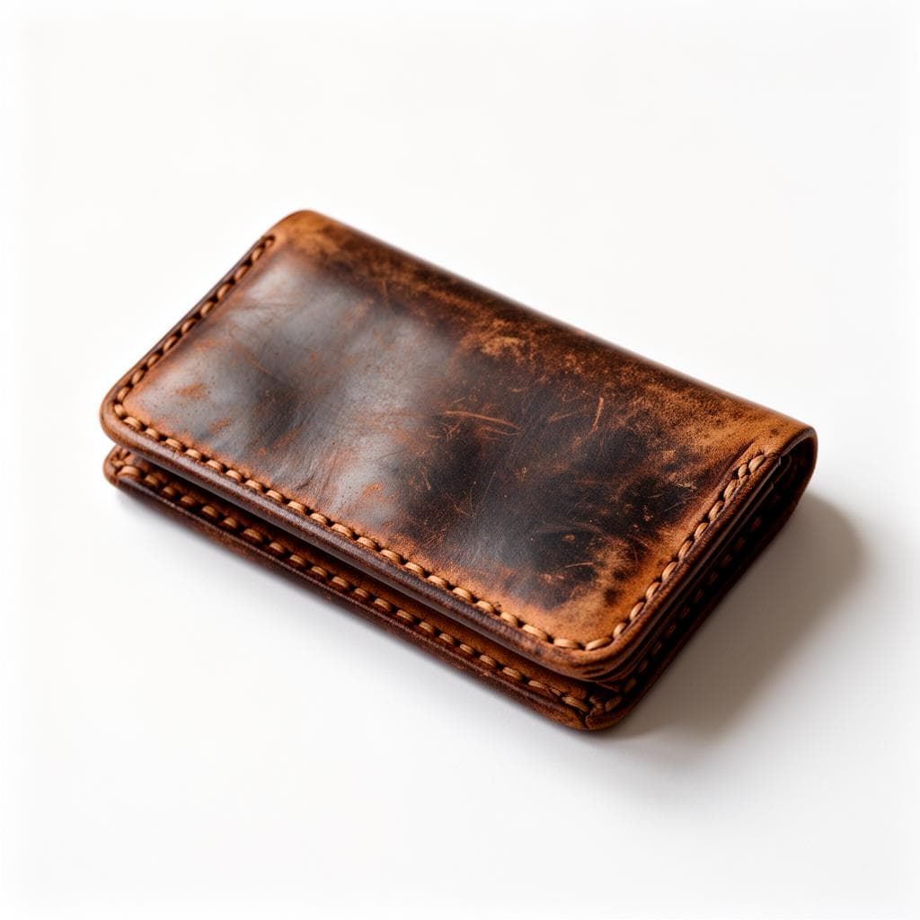 Small leather card case