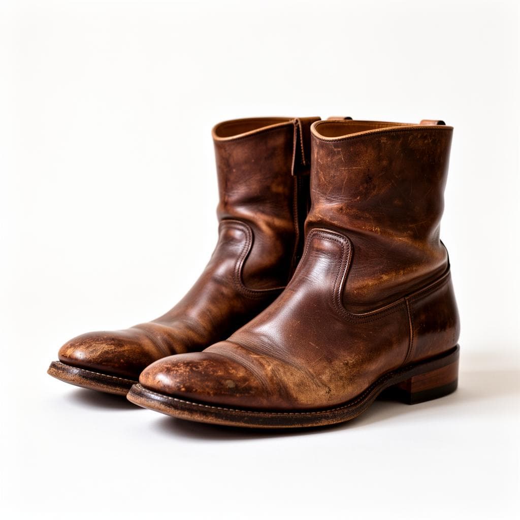 Black leather boots
